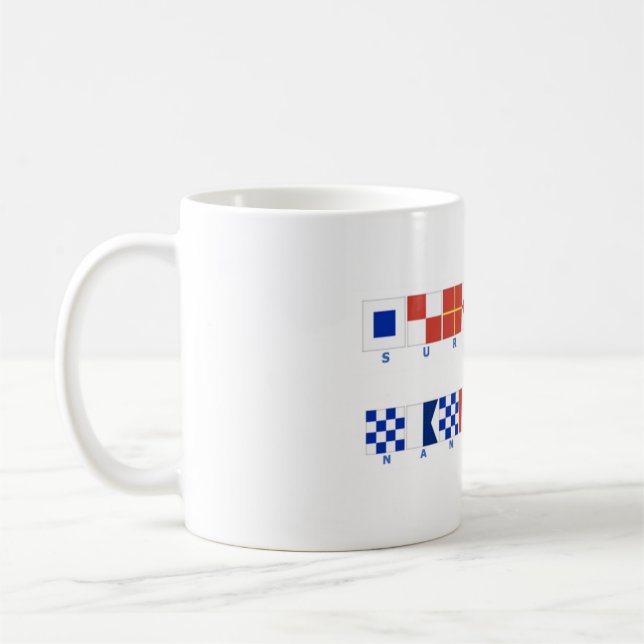 Nautical Flag Surfside Nantucket Mug (Left)