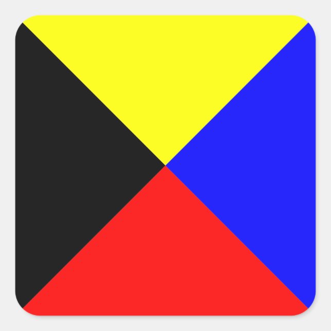 Nautical flag ZULU Square Sticker (Front)