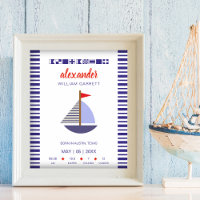 Nautical Flags Alphabet and Boat for Baby Room