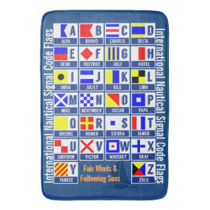 Nautical Flags Alphabet Bath Mat