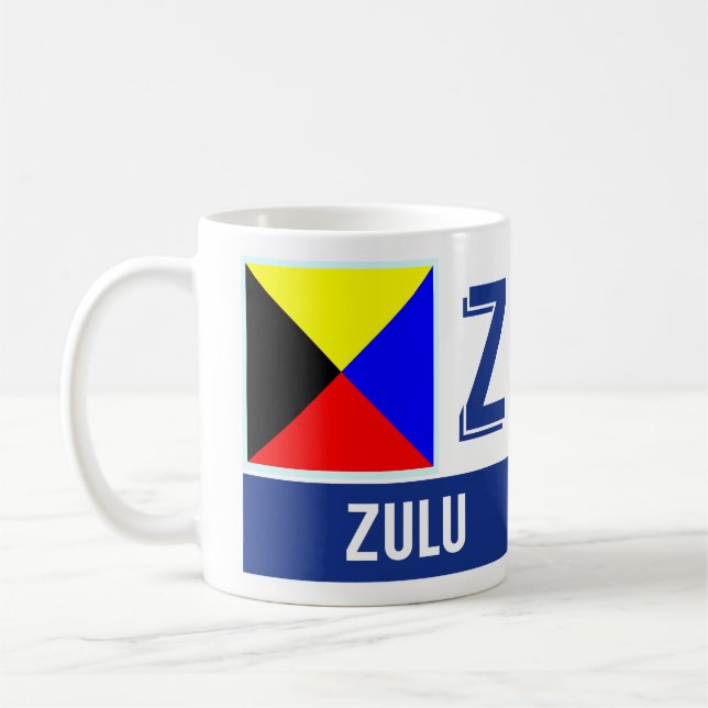 Nautical Flags Alphabet "Z" Zulu Coffee Mug (Left)