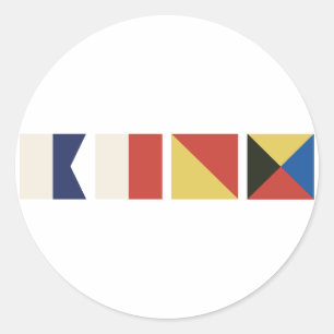 Nautical Flags Classic Round Sticker