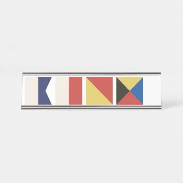 Nautical Flags Desk Name Plate (Front)