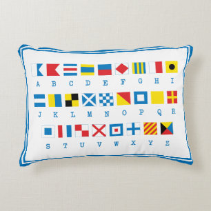 Nautical Flags Maritime Signals Accent Pillow