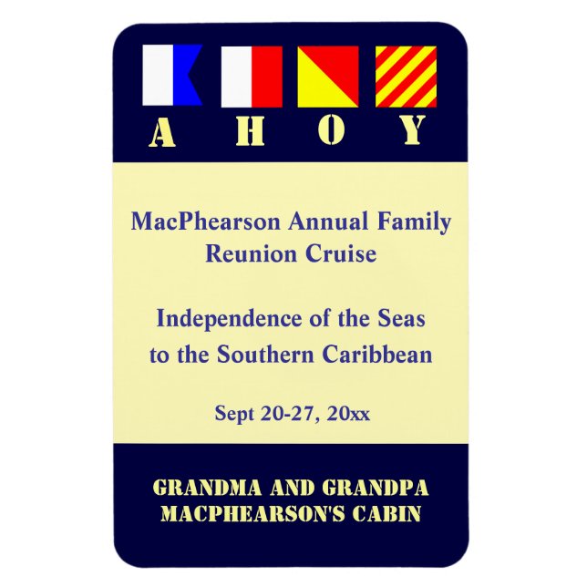 Nautical Flags Stateroom Door Marker Magnet (Vertical)