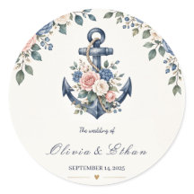 Nautical Floral Anchor Watercolor Wedding