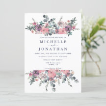 Nautical Floral Anchor Wedding  Invitation