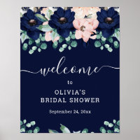 Nautical Floral | Bridal Shower Welcome Sign