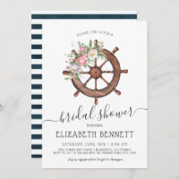 Nautical Floral Ship's Wheel | Bridal Shower