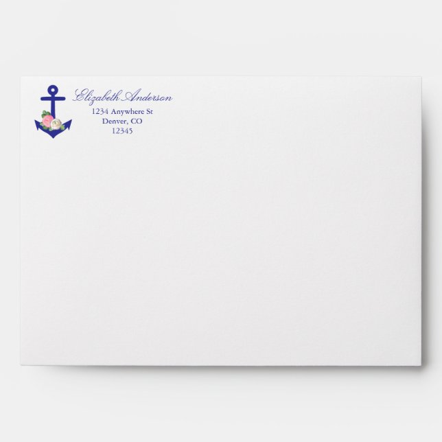 Nautical Floral Summer Envelope (Front)
