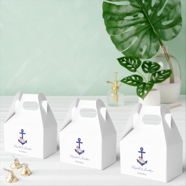 Nautical Floral Summer Wedding Favour Box (Multiple)