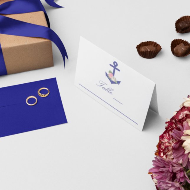 Nautical Floral Summer Wedding Place Card (Creator Uploaded)