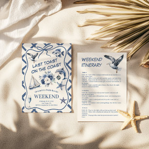 Nautical Florals and Ocean Icons Bachelorette Invitation