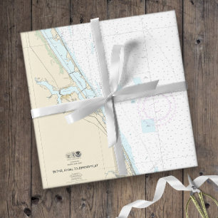 Nautical Florida Treasure Coast Mariner's Chart Wrapping Paper