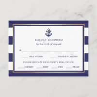 Nautical Flowers | Navy Blue RSVP with Meal Choice