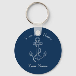Nautical Fouled Anchor Custom Key Ring