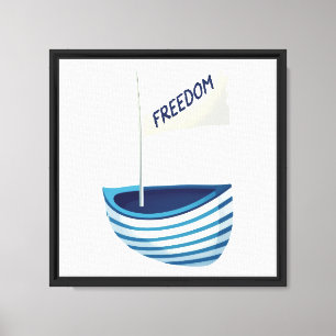 Nautical Freedom Boat Canvas Print