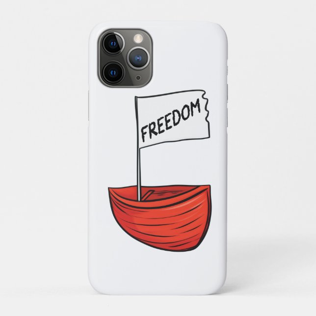 Nautical Freedom Boat Illustration Case-Mate iPhone Case (Back)