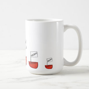 Nautical Freedom Boat Illustration Coffee Mug