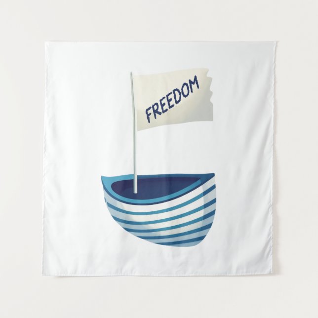 Nautical Freedom Boat Tapestry (Front)