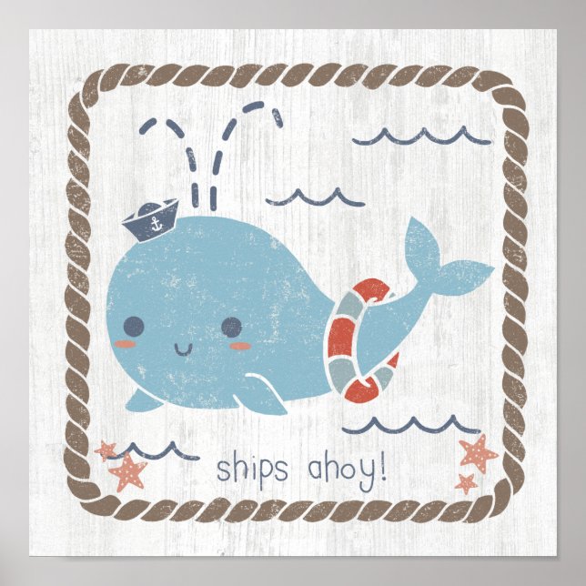Nautical Friends - Whale Poster (Front)