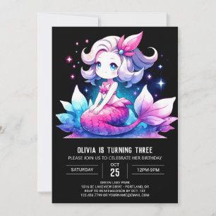 Nautical Fun Mermaid Birthday Invitation