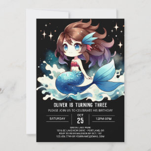 Nautical Fun Mermaid Birthday Invitation