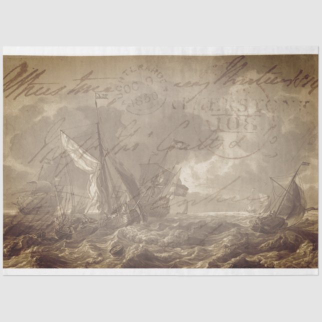 Nautical Furniture Decoupage Tissue Paper (Front)