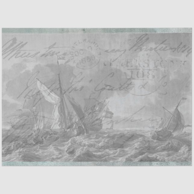 Nautical Furniture Decoupage Tissue Paper (Front)
