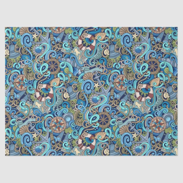 Nautical Gift Wrap Tissue Tissue Paper (Front)