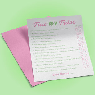 Nautical Girl Baby Shower True False Game Flyer