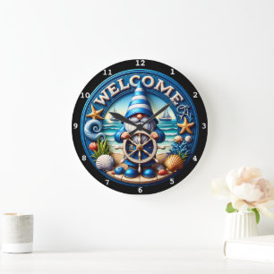 Nautical Gnome Welcome Beach Clock