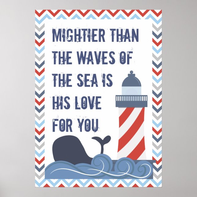 Nautical God is Mighty Psalm 93 Large Poster (Front)