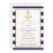 Nautical Gold Anchor Navy Stripe Rehearsal Dinner