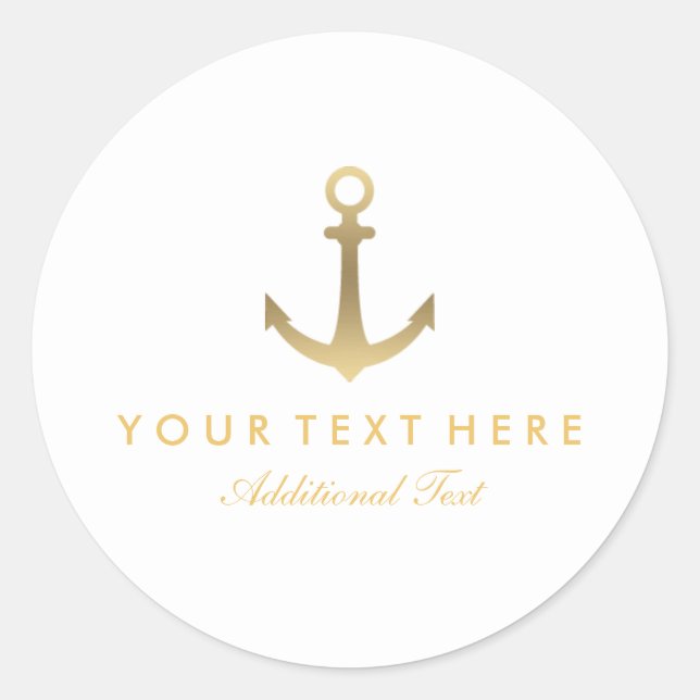 Nautical Gold Anchor Sticker (Front)
