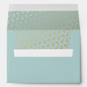 Nautical Golden Anchors Pattern Envelope