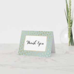 Nautical Golden Anchors Pattern Thank You Card