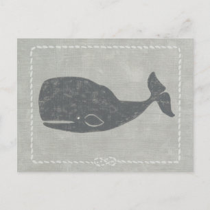 Nautical Gray Whale Postcard