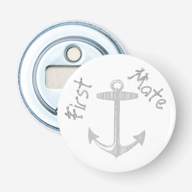 Nautical Grey Anchor Bottle Opener (Front)