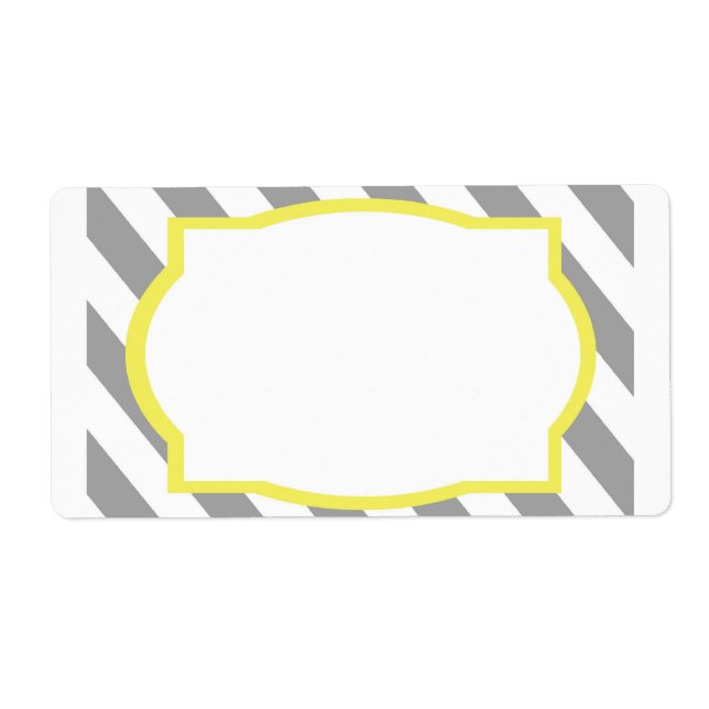 Nautical Grey Stripes Border Label (Front)