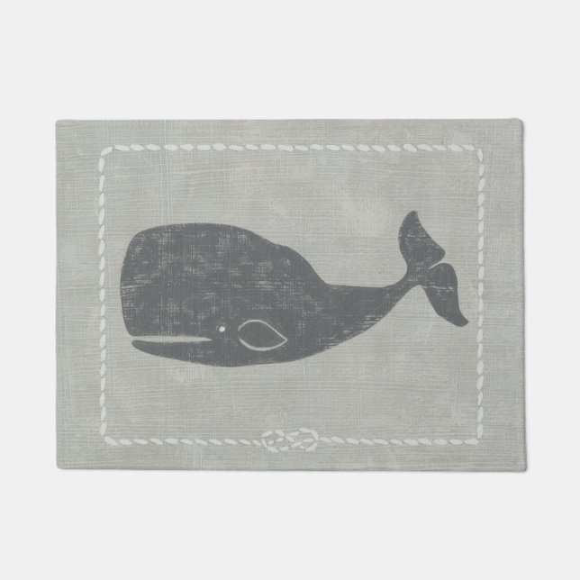 Nautical Grey Whale Doormat (Front)