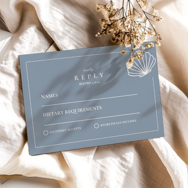 Nautical Hand Drawn Wedding RSVP Card (Creator Uploaded)