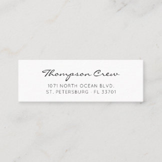Nautical Handwritten Sailing Crew  Mini Business Card