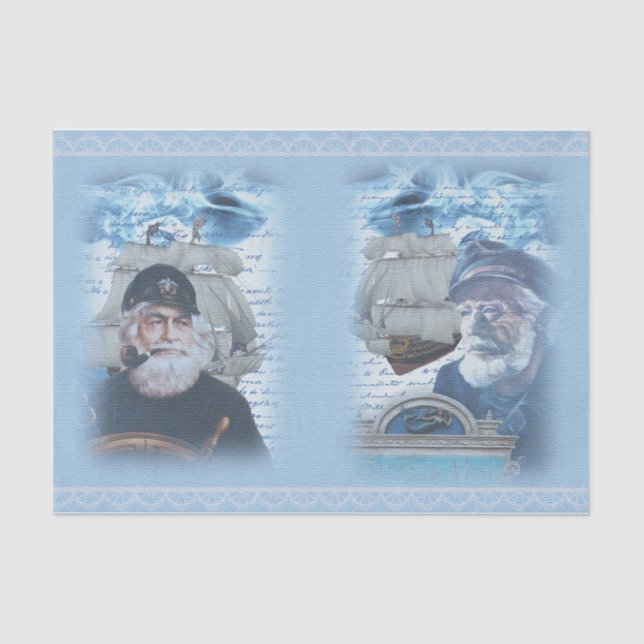 Nautical Harbour Design Series 8 Tissue Paper (Front)