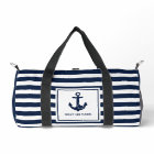 Nautical Heart Anchor Boat Name Navy White Striped
