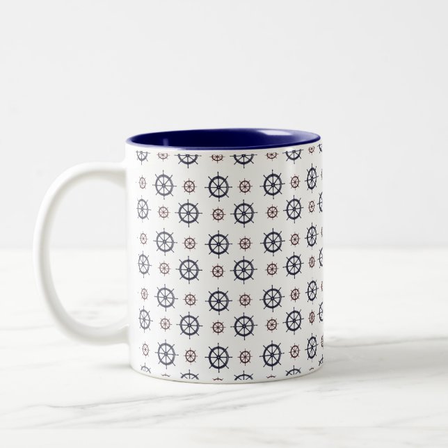 Nautical Helms Two-Tone Coffee Mug (Left)