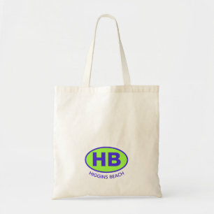 Nautical Higgins Beach Two Letter Oval Blue Green Tote Bag