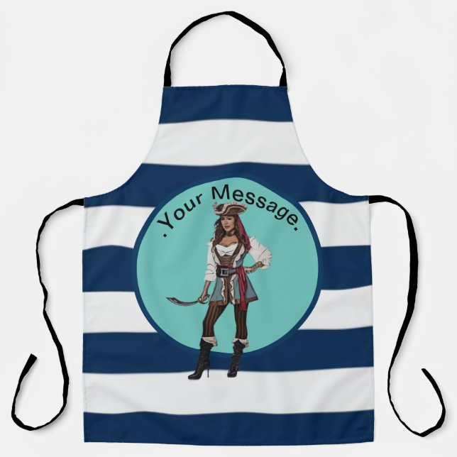 Nautical High Seas Lady Pirate  Apron (Front)