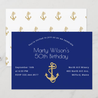 Nautical His Birthday Celebration Invitation