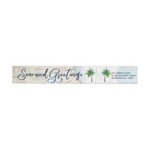 Nautical Holidays Seas and Greetings Address Wrap Around Label
